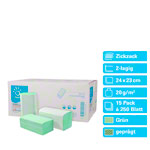Falthandtuch, LxB 24x23 cm, 15x250 St�ck, gr�n