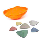 Gonge Spielkreisel Mini Top, Nordic + Fluss-Steine, 3x gro + 3x klein, Nordic, Set 7-tlg.