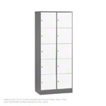 Großraum-Schließfachschrank mit 10 Fächern, HxBxT 195x82x49 cm