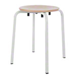 Gymnastikhocker Exklusiv mit Holzsitzflche,  35 cm, Gestellfarbe wei