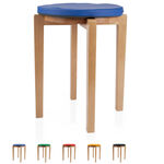 Gymnastikhocker-Set aus Holz inkl. Sitzkissen aus Kunstleder, Set 2-tlg.
