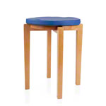 Gymnastikhocker-Set aus Holz inkl. Sitzkissen aus Kunstleder, Set 2-tlg.