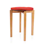 Gymnastikhocker-Set aus Holz inkl. Sitzkissen aus Kunstleder, Set 2-tlg.