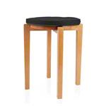 Gymnastikhocker-Set aus Holz inkl. Sitzkissen aus Kunstleder, Set 2-tlg.