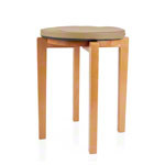 Gymnastikhocker-Set aus Holz inkl. Sitzkissen aus Kunstleder, Set 2-tlg.