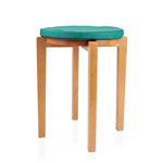 Gymnastikhocker-Set aus Holz inkl. Sitzkissen aus Kunstleder, Set 2-tlg.
