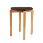 Gymnastikhocker-Set aus Holz inkl. Sitzkissen aus Kunstleder, Set 2-tlg.