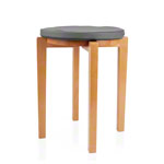 Gymnastikhocker-Set aus Holz inkl. Sitzkissen aus Kunstleder, Set 2-tlg.