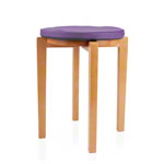Gymnastikhocker-Set aus Holz inkl. Sitzkissen aus Kunstleder, Set 2-tlg.