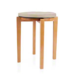 Gymnastikhocker-Set aus Holz inkl. Sitzkissen aus Kunstleder, Set 2-tlg.