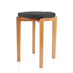 Gymnastikhocker-Set aus Holz inkl. Sitzkissen aus Kunstleder, Set 2-tlg.