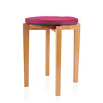 Gymnastikhocker-Set aus Holz inkl. Sitzkissen aus Kunstleder, Set 2-tlg.