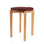 Gymnastikhocker-Set aus Holz inkl. Sitzkissen aus Kunstleder, Set 2-tlg.
