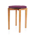 Gymnastikhocker-Set aus Holz inkl. Sitzkissen aus Kunstleder, Set 2-tlg.