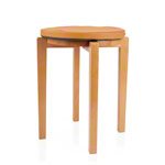 Gymnastikhocker-Set aus Holz inkl. Sitzkissen aus Kunstleder, Set 2-tlg.