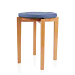 Gymnastikhocker-Set aus Holz inkl. Sitzkissen aus Kunstleder, Set 2-tlg.