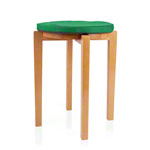 Gymnastikhocker-Set aus Holz inkl. Sitzkissen aus Kunstleder, Set 2-tlg.