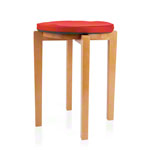 Gymnastikhocker-Set aus Holz inkl. Sitzkissen aus Kunstleder, Set 2-tlg.