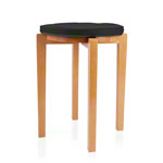 Gymnastikhocker-Set aus Holz inkl. Sitzkissen aus Kunstleder, Set 2-tlg.