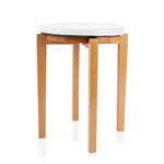 Gymnastikhocker-Set aus Holz inkl. Sitzkissen aus Kunstleder, Set 2-tlg.