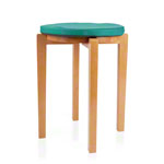 Gymnastikhocker-Set aus Holz inkl. Sitzkissen aus Kunstleder, Set 2-tlg.