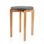 Gymnastikhocker-Set aus Holz inkl. Sitzkissen aus Kunstleder, Set 2-tlg.