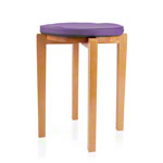 Gymnastikhocker-Set aus Holz inkl. Sitzkissen aus Kunstleder, Set 2-tlg.