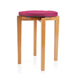Gymnastikhocker-Set aus Holz inkl. Sitzkissen aus Kunstleder, Set 2-tlg.