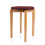 Gymnastikhocker-Set aus Holz inkl. Sitzkissen aus Kunstleder, Set 2-tlg.