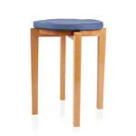 Gymnastikhocker-Set aus Holz inkl. Sitzkissen aus Kunstleder, Set 2-tlg.
