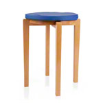 Gymnastikhocker-Set aus Holz inkl. Sitzkissen aus Kunstleder, Set 2-tlg.