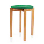 Gymnastikhocker-Set aus Holz inkl. Sitzkissen aus Kunstleder, Set 2-tlg.