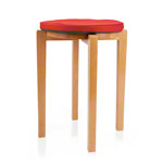 Gymnastikhocker-Set aus Holz inkl. Sitzkissen aus Kunstleder, Set 2-tlg.