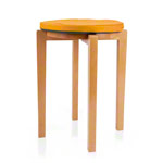 Gymnastikhocker-Set aus Holz inkl. Sitzkissen aus Kunstleder, Set 2-tlg.