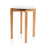 Gymnastikhocker-Set aus Holz inkl. Sitzkissen aus Kunstleder, Set 2-tlg.