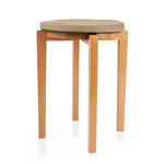 Gymnastikhocker-Set aus Holz inkl. Sitzkissen aus Kunstleder, Set 2-tlg.