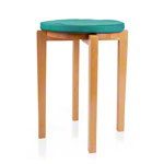 Gymnastikhocker-Set aus Holz inkl. Sitzkissen aus Kunstleder, Set 2-tlg.