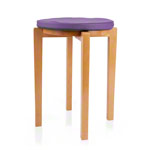 Gymnastikhocker-Set aus Holz inkl. Sitzkissen aus Kunstleder, Set 2-tlg.