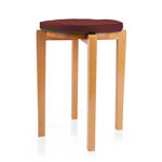 Gymnastikhocker-Set aus Holz inkl. Sitzkissen aus Kunstleder, Set 2-tlg.