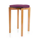 Gymnastikhocker-Set aus Holz inkl. Sitzkissen aus Kunstleder, Set 2-tlg.