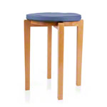 Gymnastikhocker-Set aus Holz inkl. Sitzkissen aus Kunstleder, Set 2-tlg.