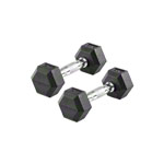 Hex Kompakthantel aus Gummi, 2 kg, Stck