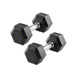 Hex Kompakthantel aus Gummi, 6 kg, Stck