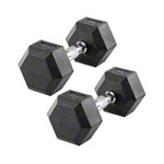 Hex Kompakthantel aus Gummi, 9 kg, Stck