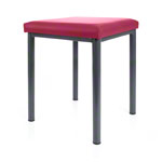 Hocker Robusta mit Polster, L x B 40 x 40 cm, Gestellfarbe anthrazit