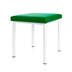 Hocker Robusta mit Polster, L x B 40 x 40 cm, Gestellfarbe weiß