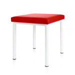 Hocker Robusta mit Polster, L x B 40 x 40 cm, Gestellfarbe weiß