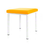 Hocker Robusta mit Polster, L x B 40 x 40 cm, Gestellfarbe weiß