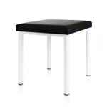 Hocker Robusta mit Polster, L x B 40 x 40 cm, Gestellfarbe weiß