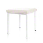 Hocker Robusta mit Polster, L x B 40 x 40 cm, Gestellfarbe weiß